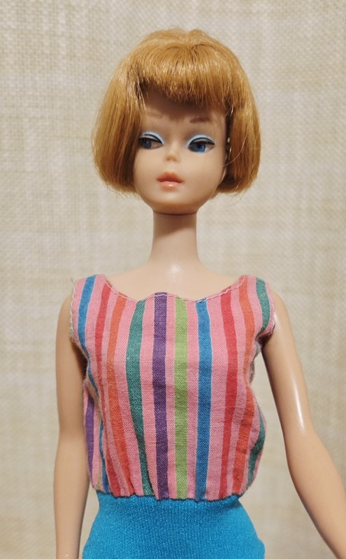 Vintage American Girl Barbie Doll #1070 Orig Swimsuit Titian Red Bob 1958 Japan 