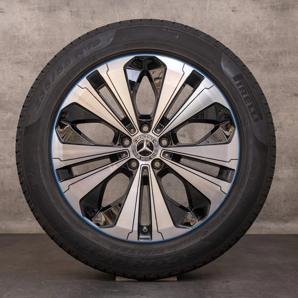 Mercedes EQC Winterräder 19 Zoll N293 Felgen A2934010200 schwarz blau - Bild 2 von 4
