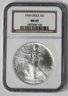 1995 American Silver Eagle - NGC MS69 - Brown Label !!
