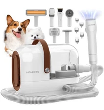 HEAPETS Dog Grooming Vacuum Kit - 3L Vacuum with 7 Tools, Low Noise Electric 