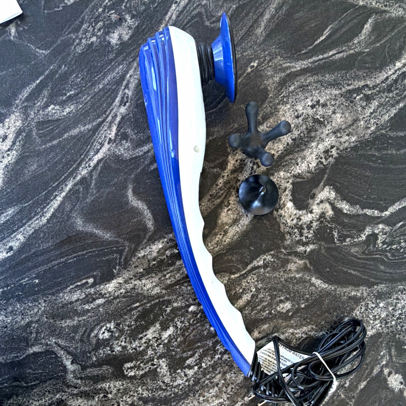 Wahl Corded Handheld Vibrating Full Body Massager Blue/White w/ Attachments