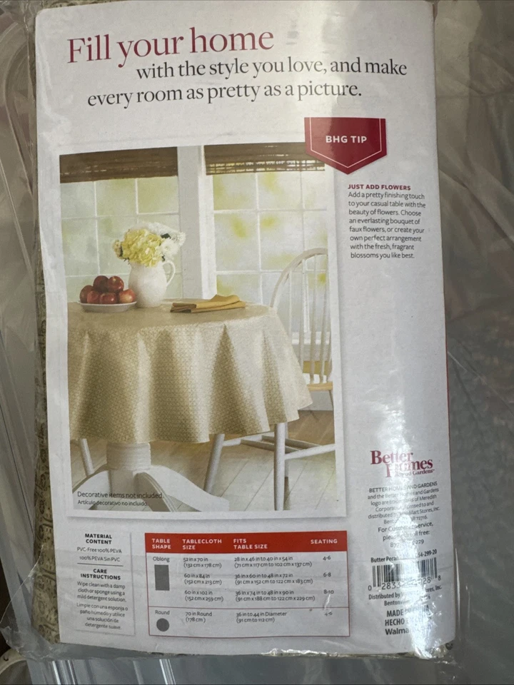 Mantel Better Homes & Gardens 70 pulgadas redondo Foto 2 de 2