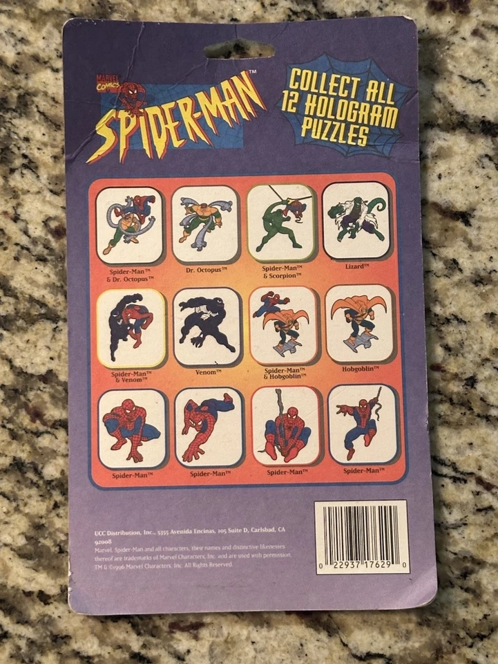 Rompecabezas holograma Spider-Man de colección Marvel Comics Spider-Man - UCC Dist. 1996 Foto 2 de 3