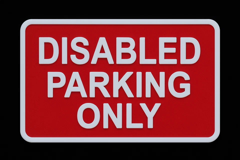 Disabled Parking Nur 3D Schild Außen Petg Selbstklebend Wasserfest 175x110mm - Bild 1 von 1