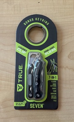 True Utility Seven Multi-Tool 7 in 1 Compact Pocket Knife Quick Release Clip
