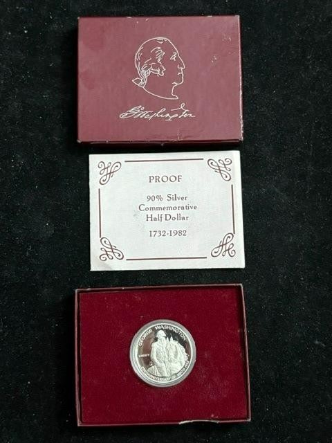 1982-S George Washington Commemorative Half Dollar Proof 50C 90% SIlver US Coin