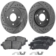 Front Brake Disc Rotors and Pads Kit For Ford Fiesta 2011 2012 2013 2014-2019