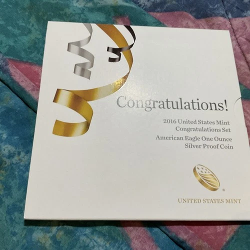 2016-W Proof $1 American Silver Eagle Dollar Congratulations Set In OGP