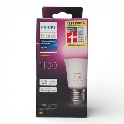 Philips Hue LED Glühbirne E27 1100 Lumen RGB + Weiß 2200-6500K 1er Pack Smart