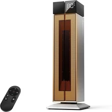 25" Large Room Tower Heaters Indoor 1500W Remote Oscillation Timer 3 Heat Levels