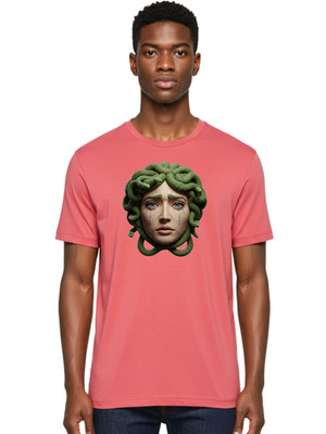Medusa-Crying Mens Graphic Tee, 100% Cotton, Casual Summer Wear