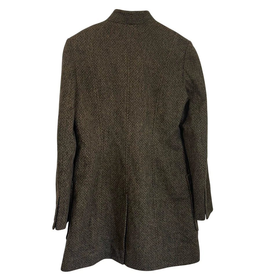 Peruvian Connection Baby Alpaca Wool Long Brown Blazer Coat Size 6 - Image 2 of 4