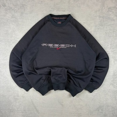 Vintage Reebok Technology 2000's Navy Blue Spellout Waffle Size Small Sweatshirt
