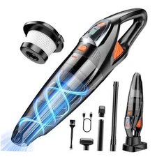 Handheld Vacuum Cordless 25000PA Powerful Suction, Portable Car Orange+black
