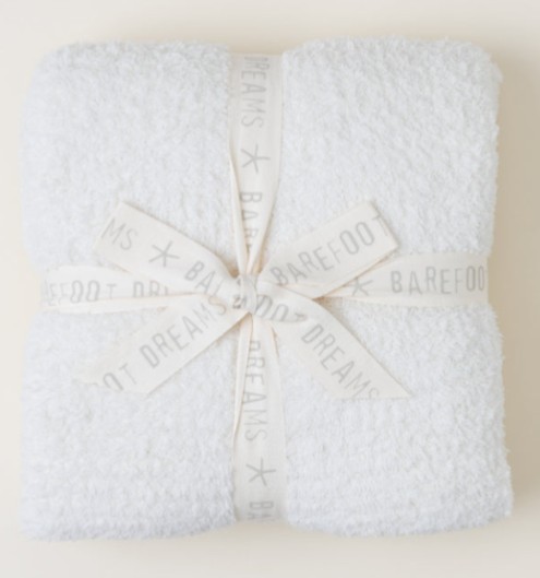 NEW $158 Barefoot Dreams CozyChic Throw Blanket  Cream 54” X 72”