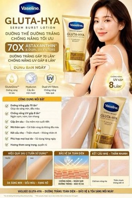  Combo (2x300ml )Vaseline GLUTA-HYA SẺRUM BRUST LOTION-FLAWLESS BRINGT-70x