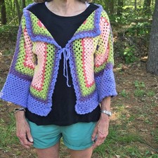 New Spring colorful Cardigan Sweater Open Fro...