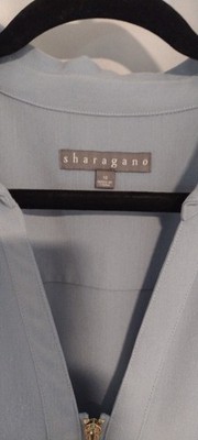 Sharagano Women s Blue Solid Collared Sleeveless Zip Front Dress Size 16