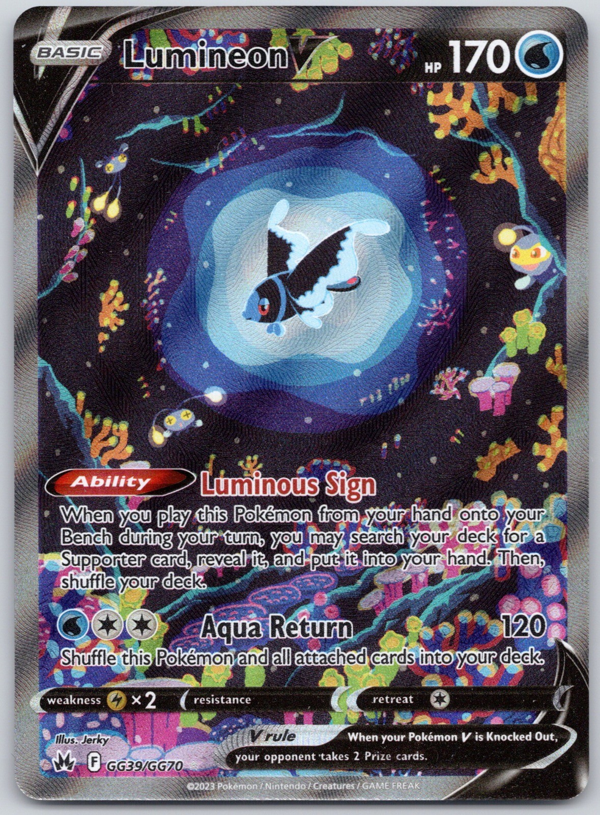 Lumineon V GG39/GG70 Ultra Rare Crown Zenith: Galarian Gallery Jerky NM