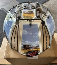 New Vintage ok lighting Amish Horse 6 glass panel 3 way touch lamp “shade only”