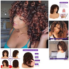 Soft and Natural Kinky Curly Wig - 2 Tone Brown and Blonde for Effortless Style