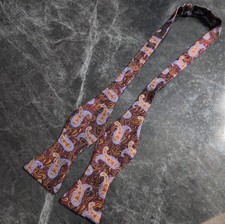 Robert Talbott Silk Bowtie Red Paisley Dapper Style Self-Tie
