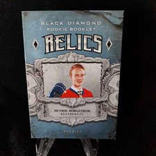 2018-19 UD BLACK DIAMOND HENRIK BORGSTROM #ed /199 ROOKIE RELICS BOOKLET