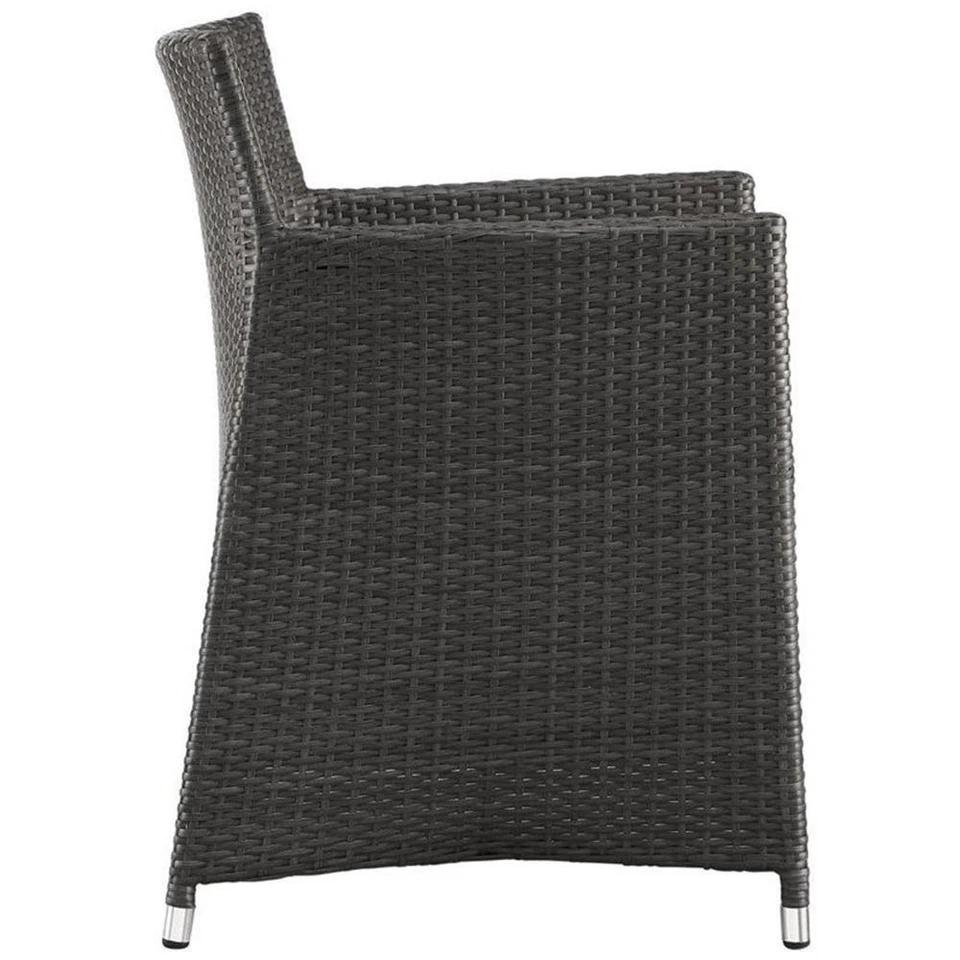Modway Junction 18.5" Wicker / Rattan Outdoor Armchair in Brown/White - Image 2 of 3