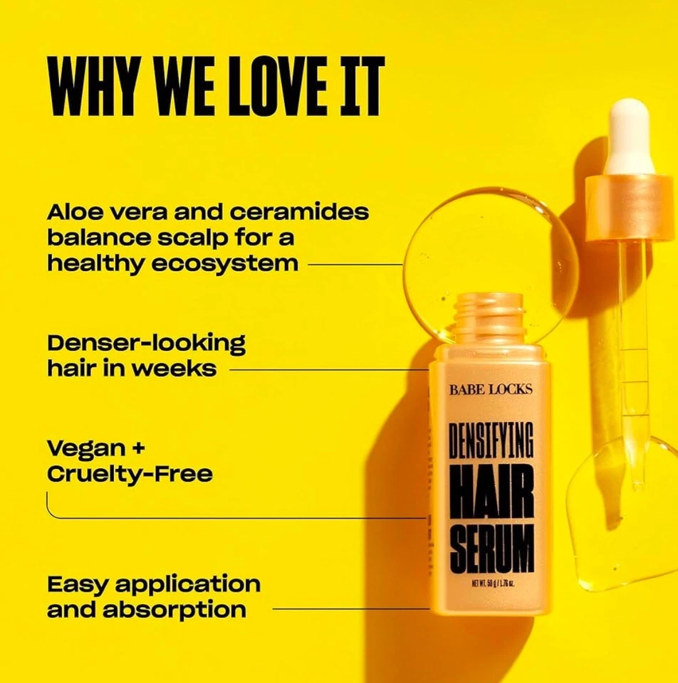Babe Original Locks Densifying Hair Serum for Men and Women, Promotes Thickness - Image 4 of 4