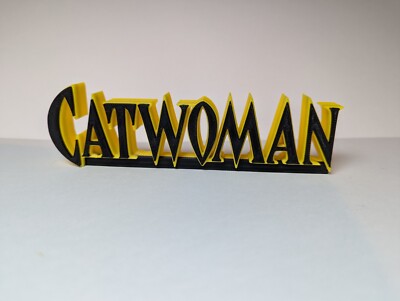 Catwoman - 3D gedrucktes Logo für Schreibtisch oder Wandhalterung. 150mm breit