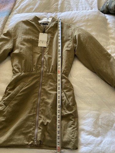 Abito donna corto con zip Zara taglia small vita bassa verde oliva nuovo con etichetta grunge - Foto 3 di 18