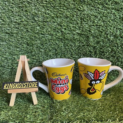 Cadbury Mini Eier Vintage Schokolade Ostern Keramik Becher Tasse Kaffee Tee Paar X2 Tassen