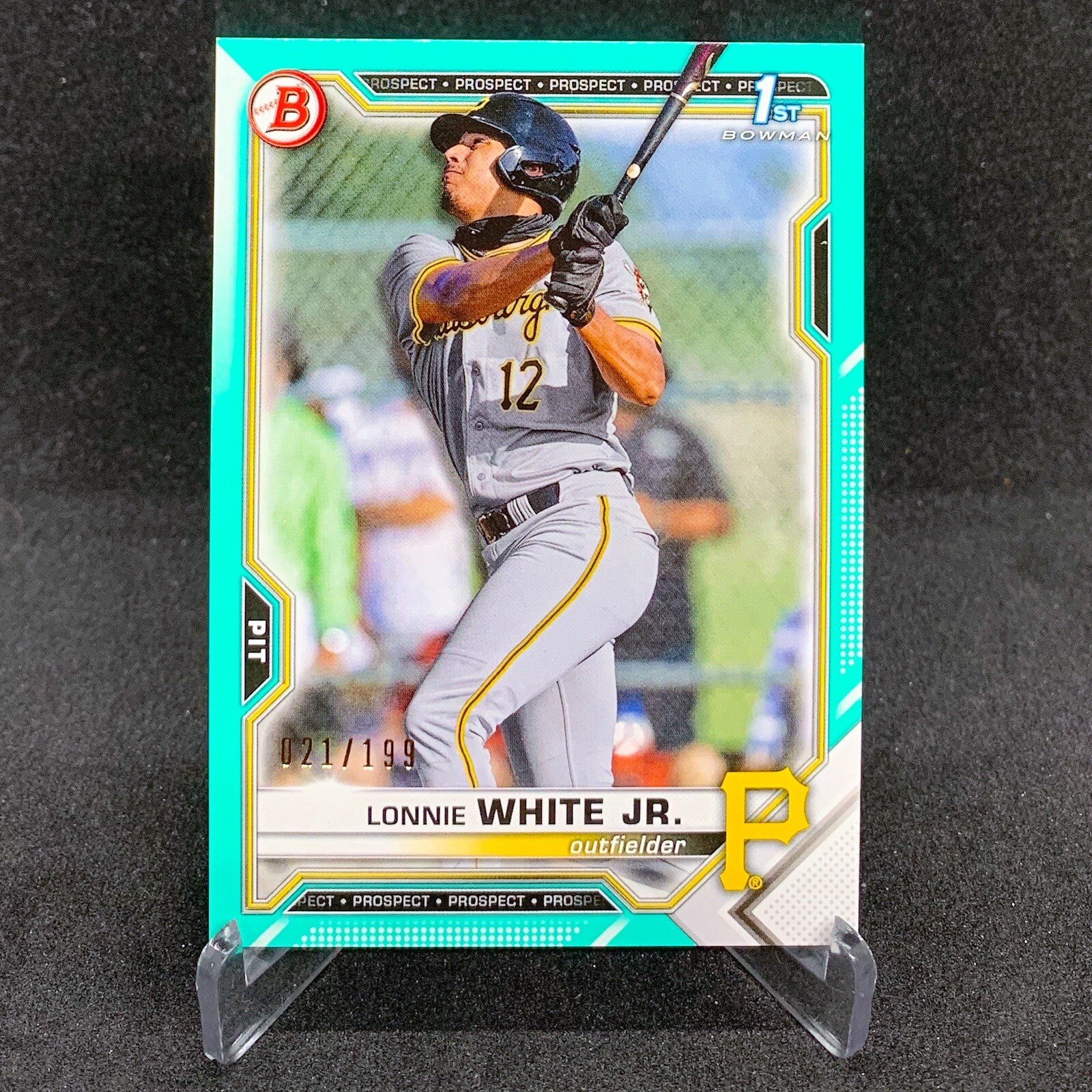 2021 Bowman Draft Lonnie White Jr Aqua Parallel /199 1st Rookie RC #BD28 Pirates