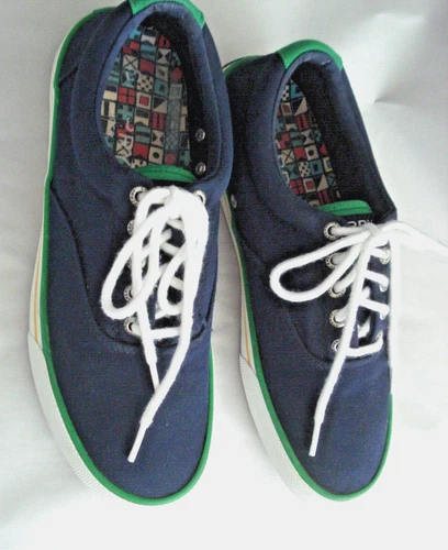 Sperry Men's Blue Canvas Boat Sneaker Shoes Size 8