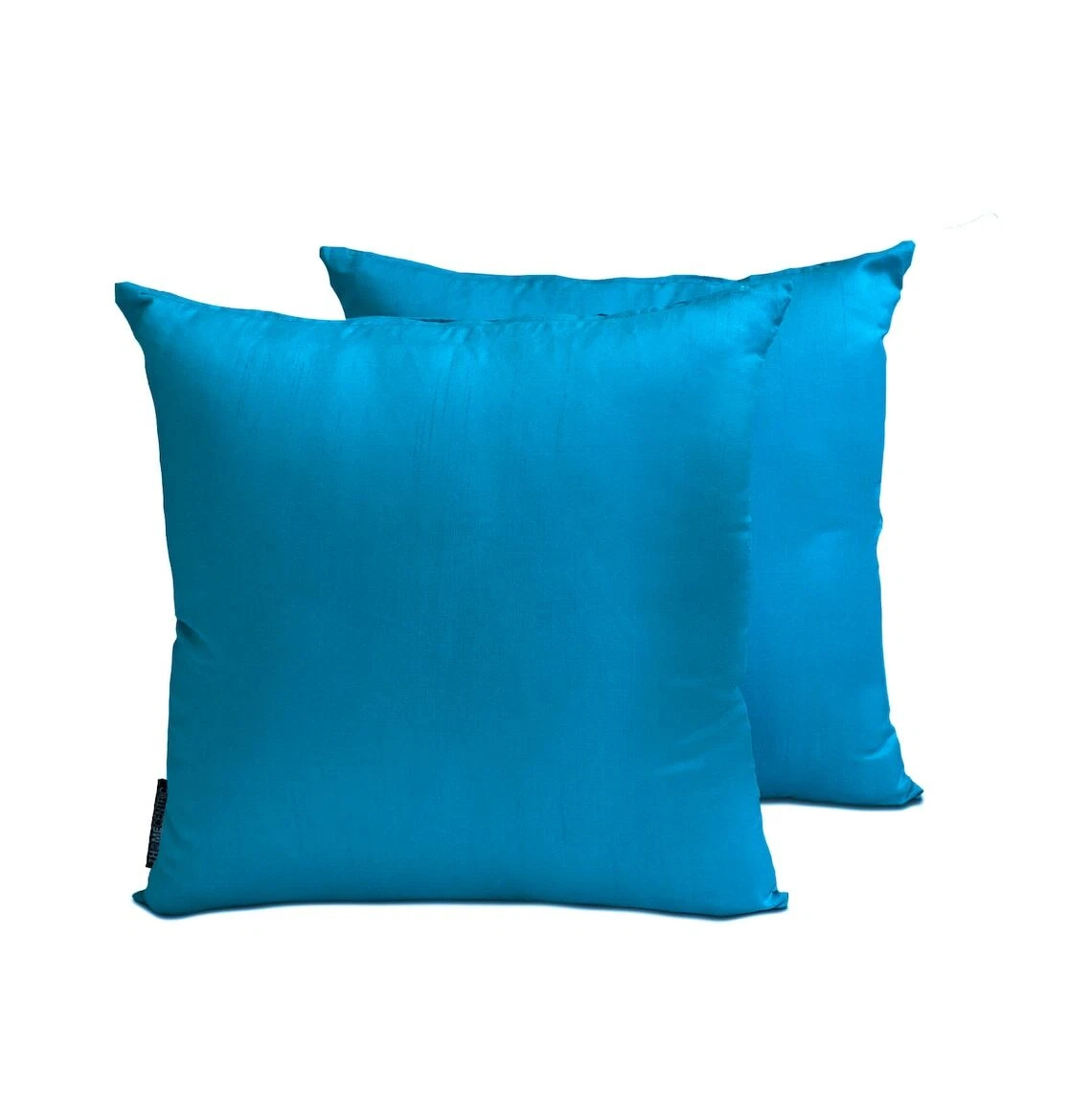 Art Silk Plain Solid Pack of 2, 16"x16" Throw Pillow Cover - Peacock Blue Luxury