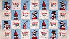 Christmas Snowman Snow Daze Snowflake Cotton Fabric QT 23257 24" PANEL