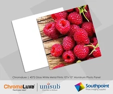 ChromaLuxe 4072 Gloss White Blank Aluminum Photo Panel 10x10” Case Qty: 10