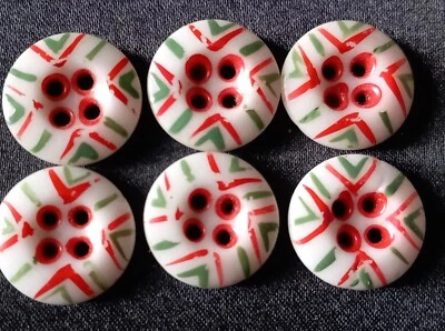 6 ANCIENS BOUTONS EN PORCELAINE MERCERIE ANCIENNE DIAMETEE 1,8 CM - Photo 1/2
