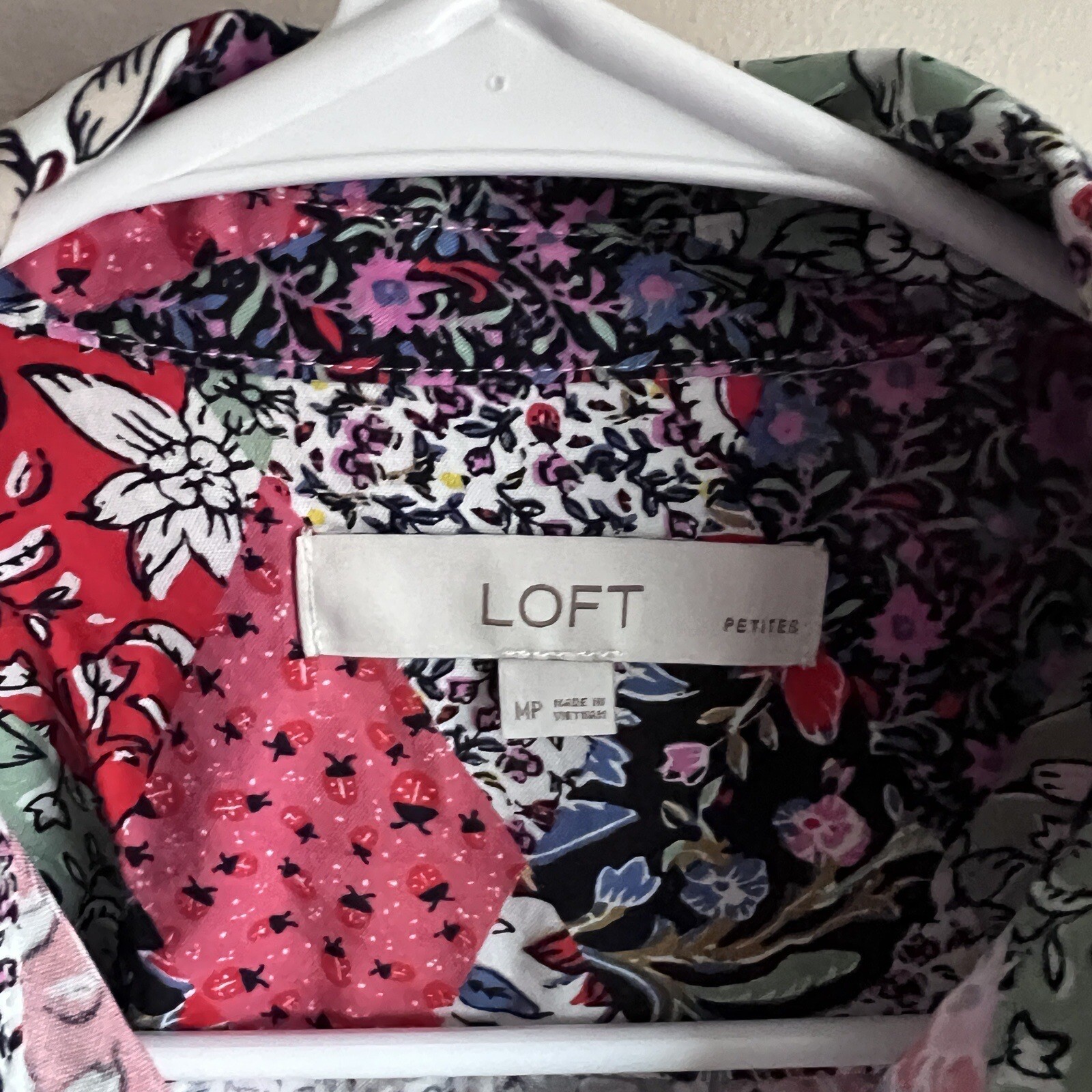 Loft Floral Patchwork Button Front Long Sleeve Bl… - image 3