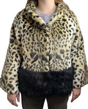 Leopard Large Faux Fur Jacket Coat Large Fashion Fur Beauty Animal Print Cute