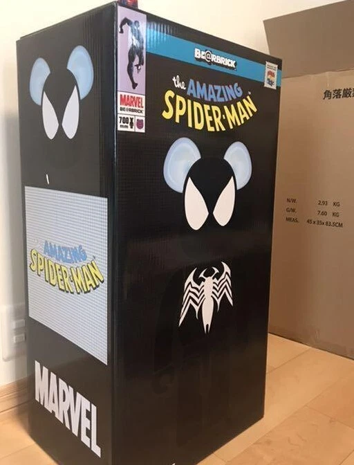 BE@RBRICK SPIDER-MAN BLACK COSTUME 1000% Medicom Toy NEW Bearbrick