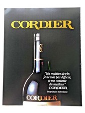 1988 Advert CORDIER FRENCH WINE BORDEAUX EN MATIERE DE VIN RED EXPENSIVE LUXURY