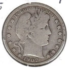 KAPPYSCOINS  G6319  1907S   BARBER SILVER HALF DOLLAR  ABOUT FINE
