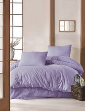 Modern Design Lilac 3 Pieces Polly Cotton King Duvet Cover Set