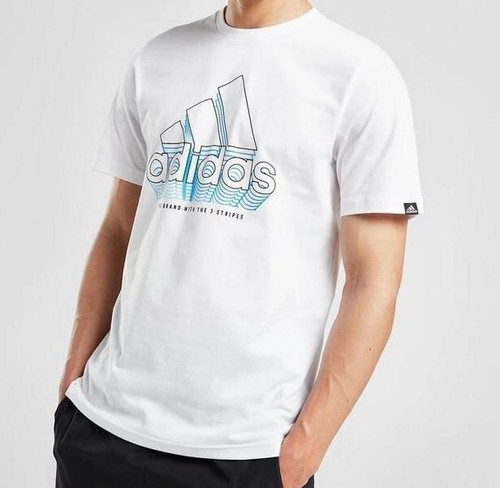 Adidas Men Brand with Three stripes T-Shirt SHORT SLEEVE CREW NECK - Picture 9 of 11