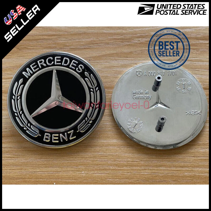 Mercedes-Benz Capucha Negra Emblema Laurel Corona Logo Plano GLC GLE GLS GL G ML GLK Foto 4 de 4