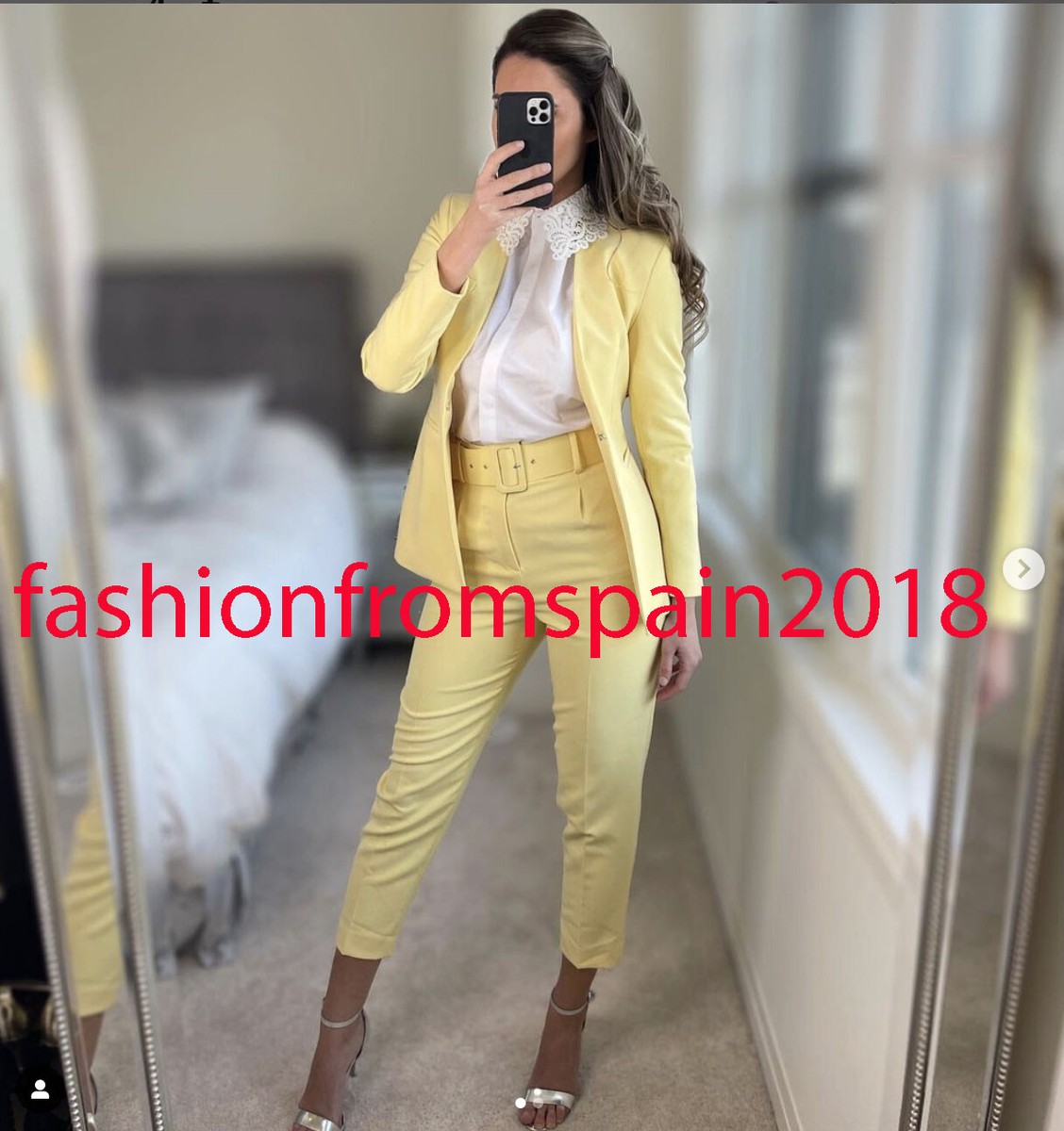 ZARA NEW WOMAN HIGH-WAIST TROUSERS WITH LINED BELT PANT