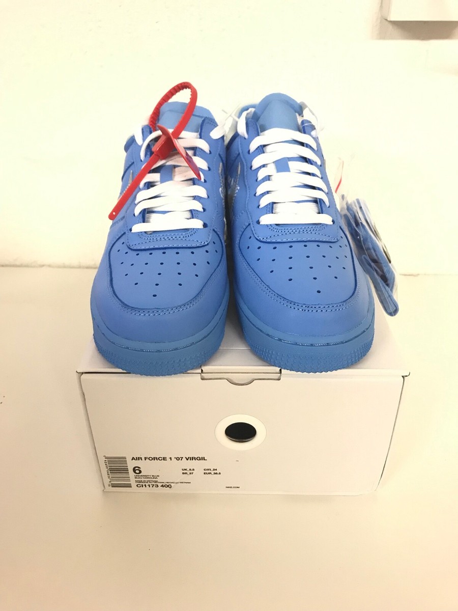 Persoonlijk deadline kader NIKE X OFF WHITE AIR FORCE 1 MCA UNIVERSITY BLUE UK5.5-US6 IN HAND  CI1173-400 | eBay