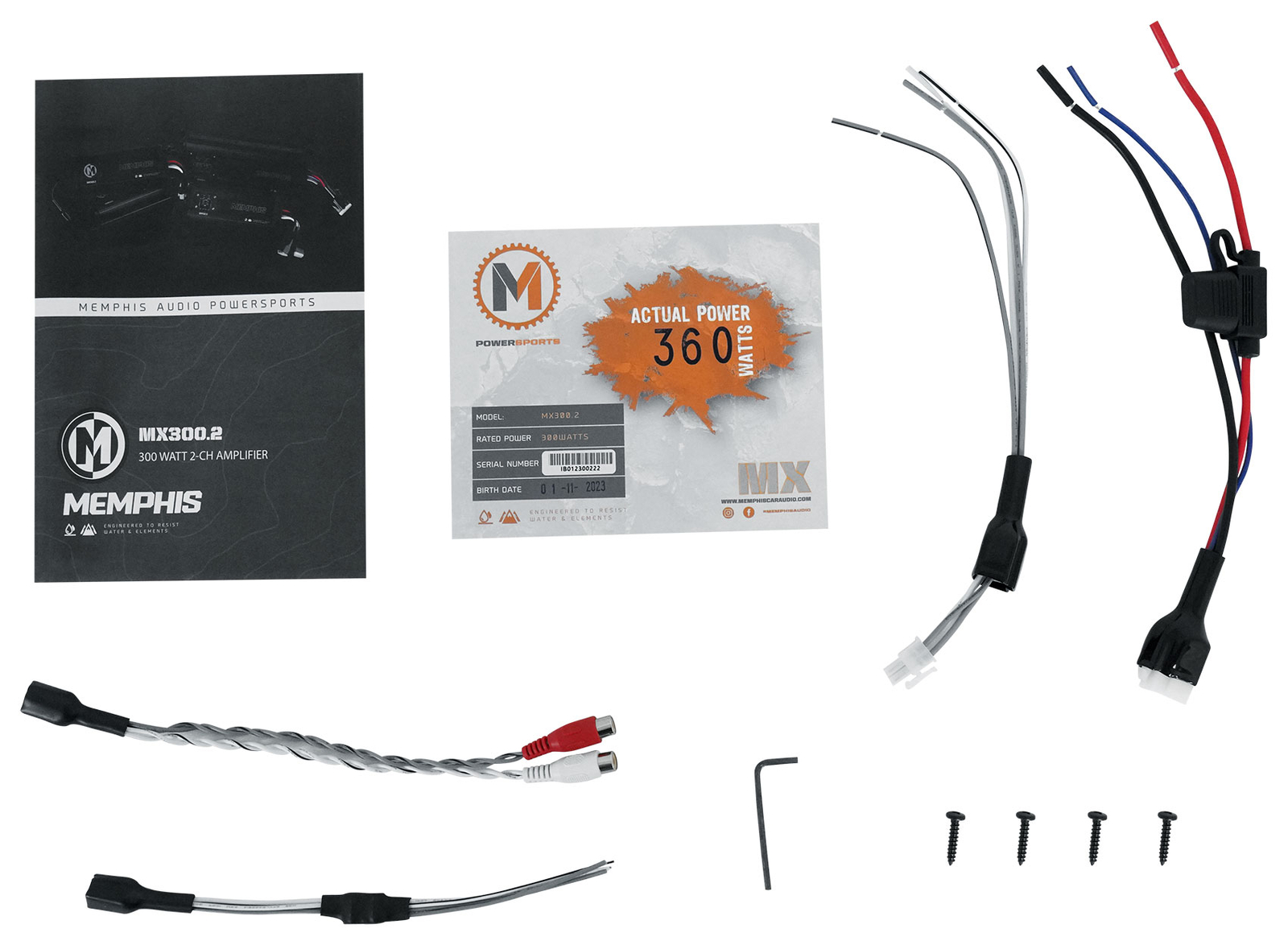 Memphis Audio MX3002 300 Вт 2-канальный усилитель ATV UTV2 колонки 525 Tower мощностью