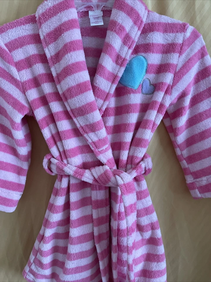 Bata suave a rayas rosa Xhilaration para niñas talla XS Foto 2 de 4
